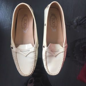 Todd driving shoes white patent leather size 8.5